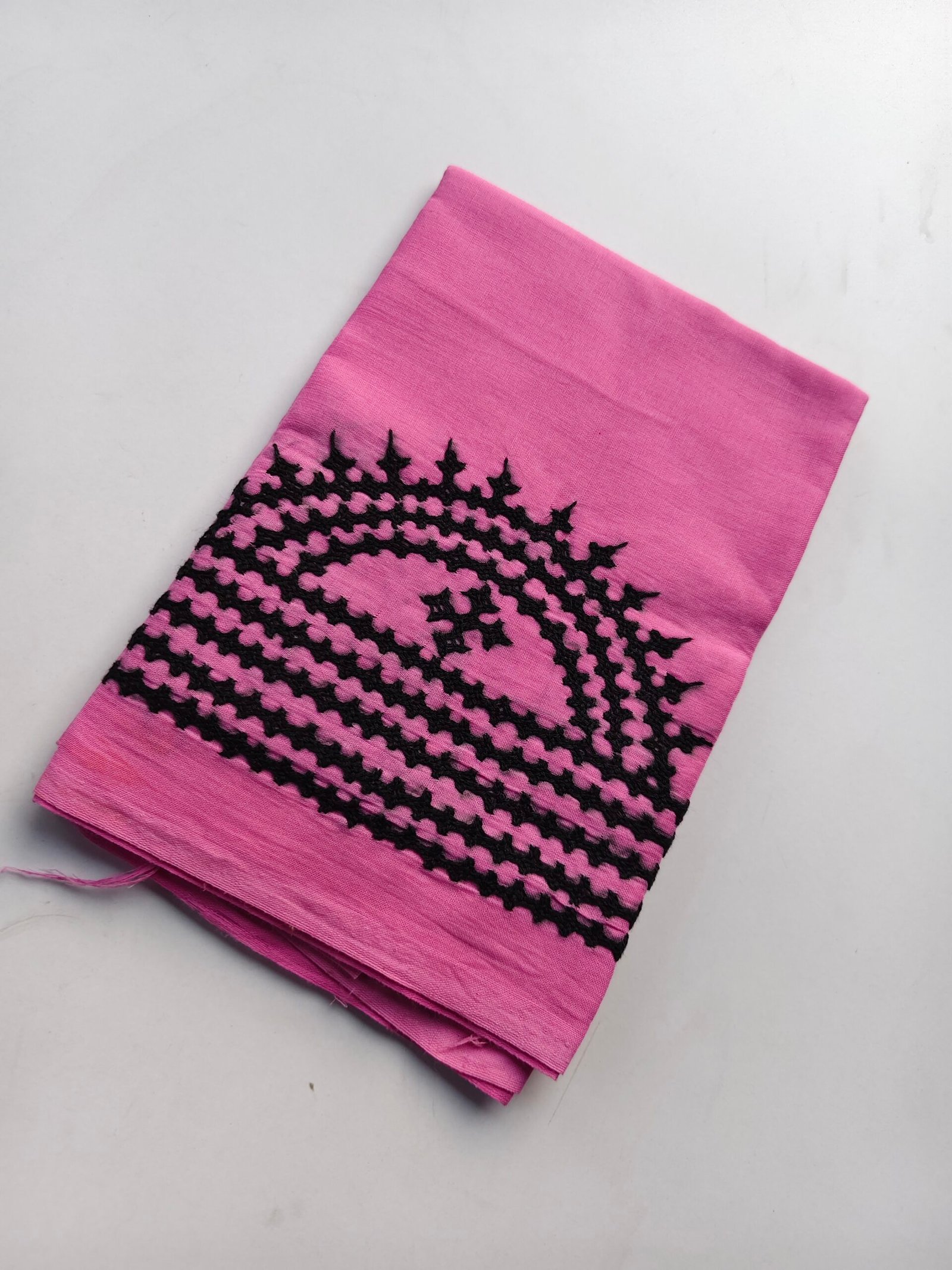 IMG_20251028_162656 Pink Cotton Hand Work Blouse Piece - Gujarati work - Image 2
