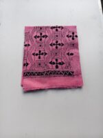 Pink Cotton Hand Work Blouse Piece - Black Threadwork