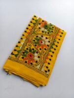 Kantha Work Blouse Piece - yellow colour - Image 4