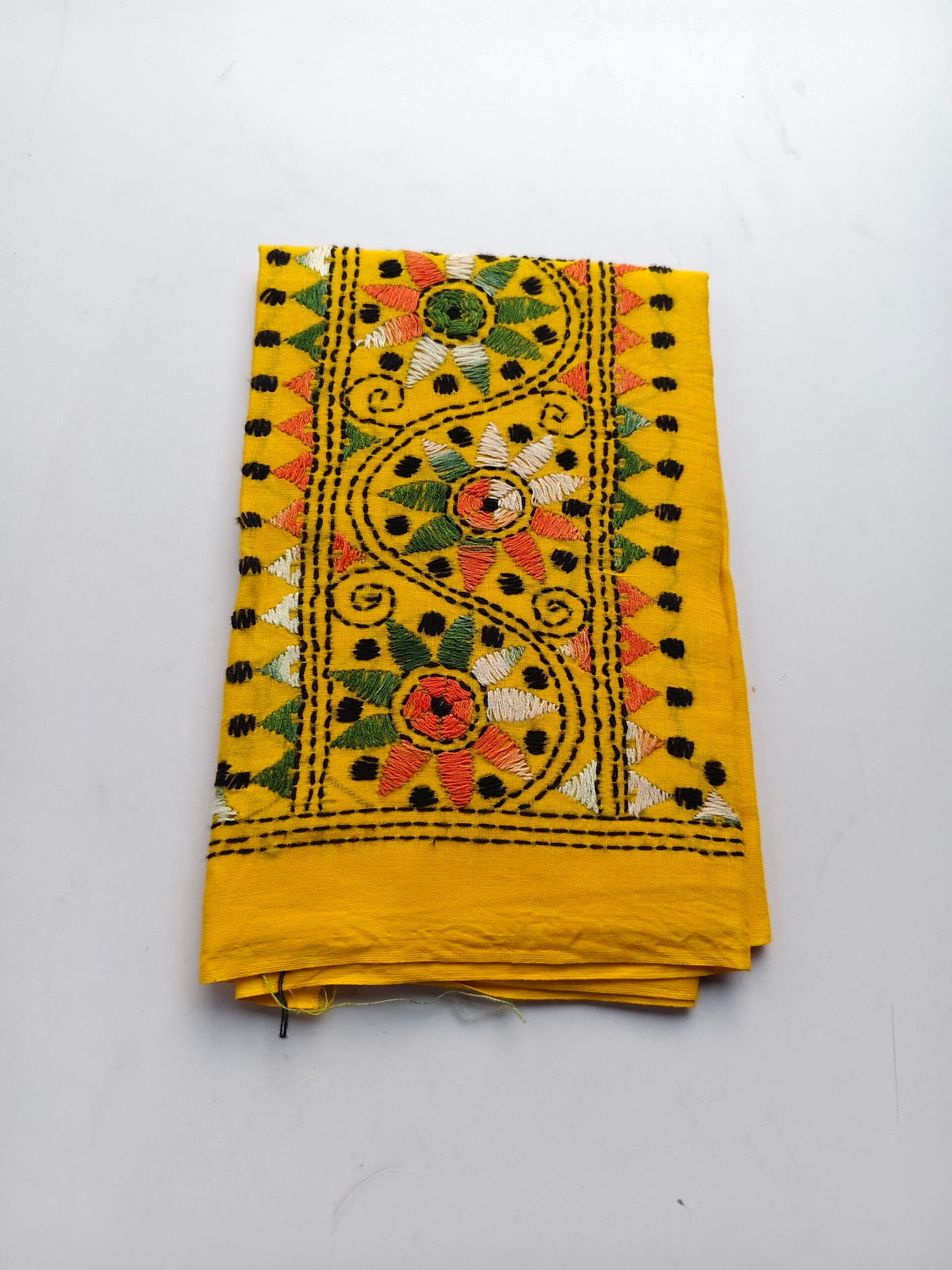IMG_20251028_163319 Kantha Work Blouse Piece - yellow colour - Image 3
