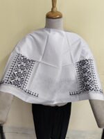 Premium Cotton White Kantha Stitch Blouse Material for Women - Image 2