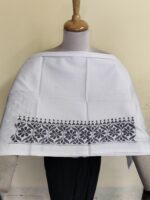 Premium Cotton White Kantha Stitch Blouse Material for Women - Image 3