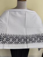 Premium Cotton White Kantha Stitch Blouse Material for Women - Image 4