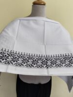 Premium Cotton White Kantha Stitch Blouse Material for Women