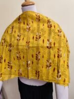 Cotton Kantha Stitch All-Over Blouse Material – yellow Vines & Sprigs - Image 3