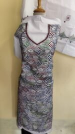 Pure Cotton Kantha Stitch Salwar Suit Material –  White Base (Unstitched 3pc Set)