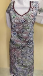 Pure Cotton Kantha Stitch Salwar Suit Material –  White Base (Unstitched 3pc Set) - Image 2