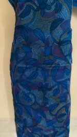 Pure Cotton Blue Kantha Stitch Salwar Suit Material – Handcrafted Multicolor Embroidery - Image 7