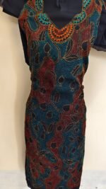 Cotton Black Kantha Stitch Salwar Suit Material – Handcrafted Multicolor - Image 2