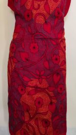 Pure Cotton Red Kantha Salwar Suit Material – Multicolor Embroidery (Unstitched 3pc Set) - Image 6