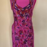 Pink Unstitched Cotton Bengal Kantha Handwork Long Kurta Material