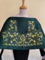 Silk Kantha Stitch Blouse Material Emerald Green