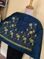 Silk Kantha Stitch Blouse Material – Handcrafted Floral Embroidery - Image 3