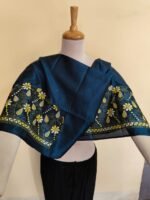 Silk Kantha Stitch Blouse Material – Handcrafted Floral Embroidery - Image 4