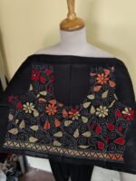 Silk Kantha Stitch Blouse Material – Multicolor Hand Embroidery Black - Image 4