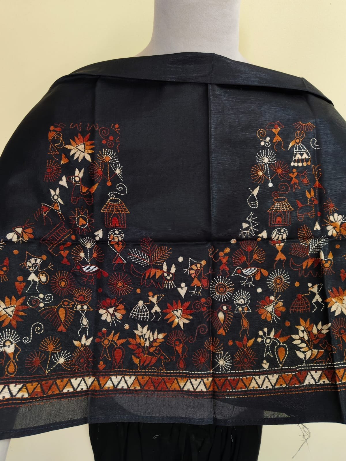 WhatsApp Image 2025-10-17 at 21.20.22_a7a6888d Black Silk Kantha Stitch Blouse Material – Tribal & Floral Hand Embroidery - Image 4