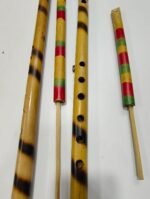Handcrafted Bamboo Flute (Bansuri) – Natural Burn Finish & Multicolor Rings | Assorted Sizes (4piece) - Image 3