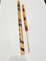 Handcrafted Bamboo Flute (Bansuri) – Natural Burn Finish & Multicolor Rings | Assorted Sizes - Image 2