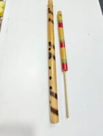 Handcrafted Bamboo Flute (Bansuri) – Natural Burn Finish & Multicolor Rings | Assorted Sizes - Image 3