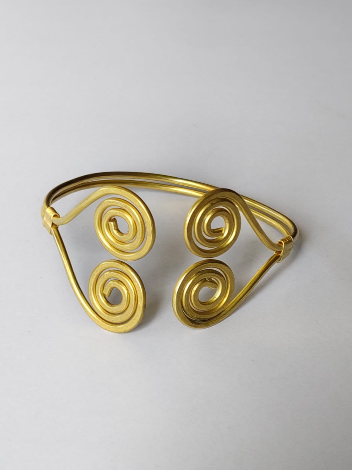 WhatsApp Image 2025-10-17 at 22.09.31_b91d18d2 Handcrafted Spiral Brass Cuff Bracelet  for Women and girls - Image 4