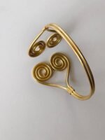Handcrafted Spiral Brass Cuff Bracelet  for Women and girls - Image 3