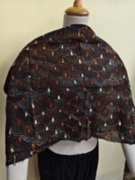black Cotton Kantha Stitch All-Over Blouse Material - Image 3