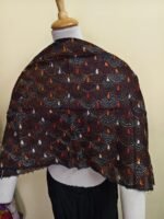 black Cotton Kantha Stitch All-Over Blouse Material - Image 2