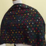 black Cotton This is complete Kantha blouse piece Multi-Color Thread Work