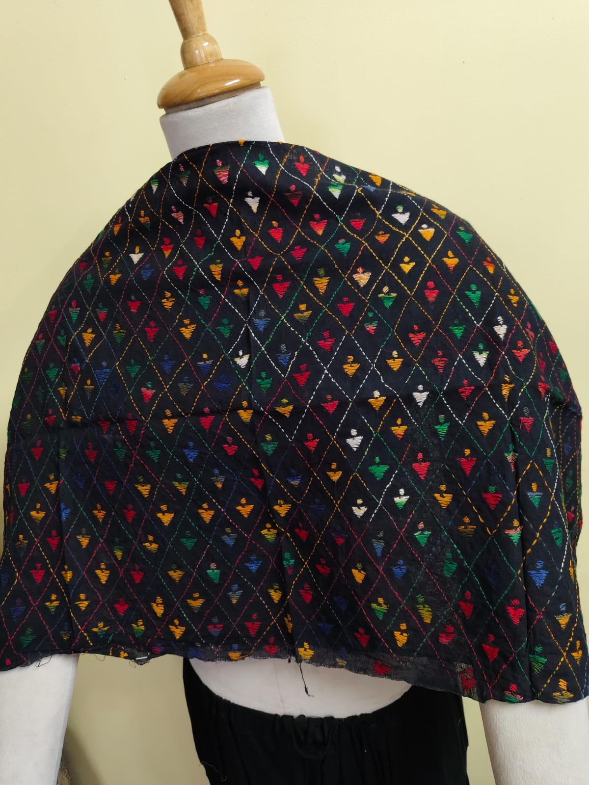 WhatsApp Image 2025-10-17 at 22.25.09_f0ba0f8c black Cotton This is complete Kantha blouse piece Multi-Color Thread Work - Image 1