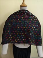 black Cotton This is complete Kantha blouse piece Multi-Color Thread Work - Image 3