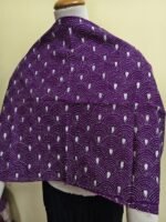 Purple Cotton Kantha Stitch Blouse Material – Full Handmade Embroidery