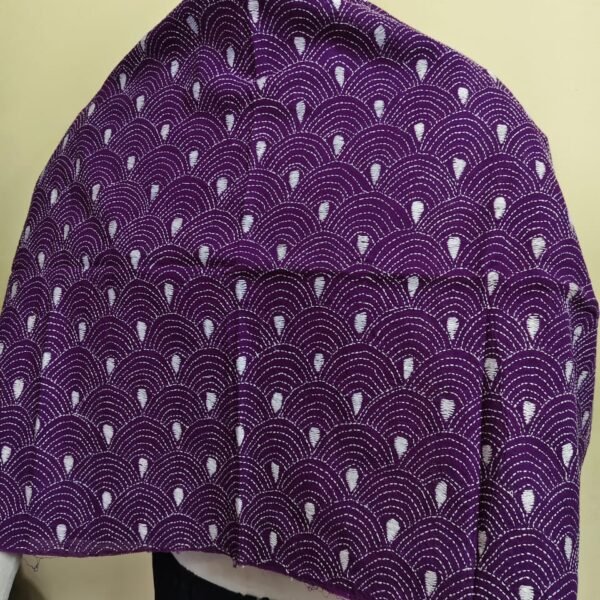 Purple Cotton Kantha Stitch Blouse Material â Full Handmade Embroidery