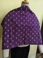 Purple Cotton Kantha Stitch Blouse Material – Full Handmade Embroidery - Image 4