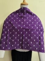 Purple Cotton Kantha Stitch Blouse Material – Full Handmade Embroidery - Image 2