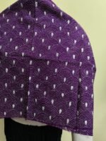 Purple Cotton Kantha Stitch Blouse Material – Full Handmade Embroidery - Image 3