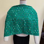 Green Cotton Kantha Stitch Blouse Material – Full Handmade Embroidery