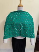 Green Cotton Kantha Stitch Blouse Material – Full Handmade Embroidery