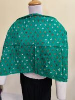 Green Cotton Kantha Stitch Blouse Material – Full Handmade Embroidery - Image 2