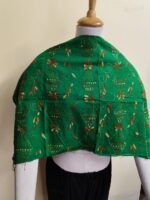 Dark Green Cotton Kantha Stitch Blouse Material – Full Handmade Embroidery Work - Image 2
