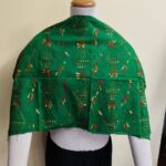 Dark Green Cotton Kantha Stitch Blouse Material – Full Handmade Embroidery Work
