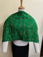 Dark Green Cotton Kantha Stitch Blouse Material – Full Handmade Embroidery Work