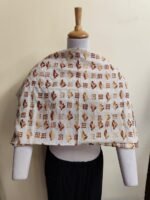 Off-White Cotton Kantha Blouse Material – Full Handmade Block Embroidery Work