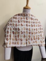 Off-White Cotton Kantha Blouse Material – Full Handmade Block Embroidery Work - Image 2