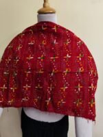 Red Cotton Kantha Stitch Blouse Material – Handmade Multicolor Geometric Floral Embroidery - Image 3