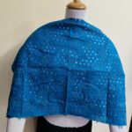 Blue Cotton Kantha Stitch Blouse Material – Full Handmade Allover Embroidery