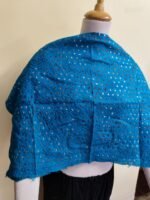 Blue Cotton Kantha Stitch Blouse Material – Full Handmade Allover Embroidery - Image 2