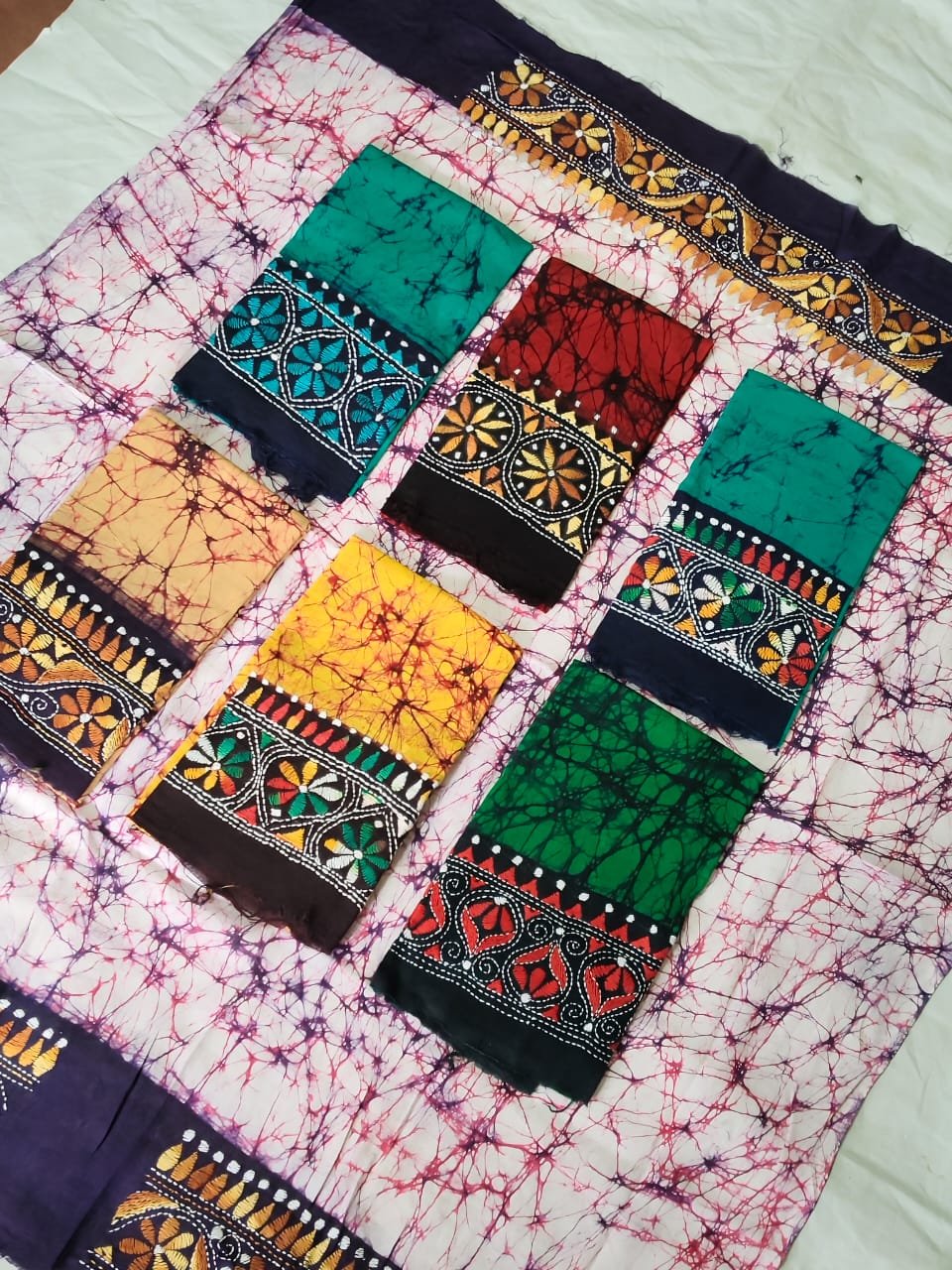 WhatsApp Image 2025-10-17 at 23.27.33_55bf27fc Pure Cotton Kantha Stitch Hand Batik Blouse Material – Combo - Image 3