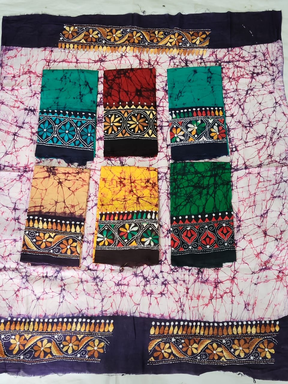 WhatsApp Image 2025-10-17 at 23.27.34_cef79685 Pure Cotton Kantha Stitch Hand Batik Blouse Material – Combo - Image 1