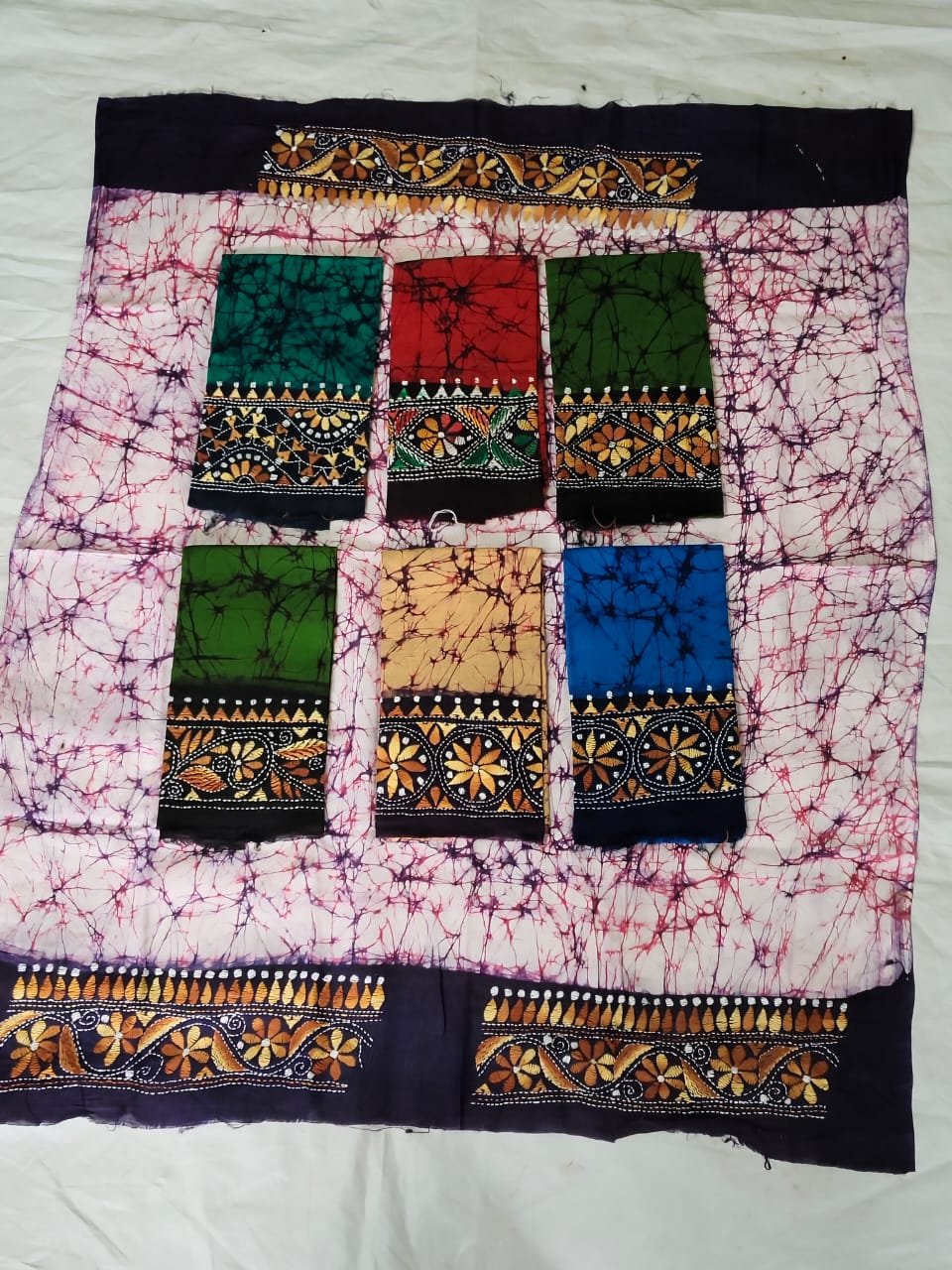 WhatsApp Image 2025-10-17 at 23.31.05_2aea34c7 Pure 100% Cotton Kantha Stitch Hand Batik Blouse Material – Combo - Image 1