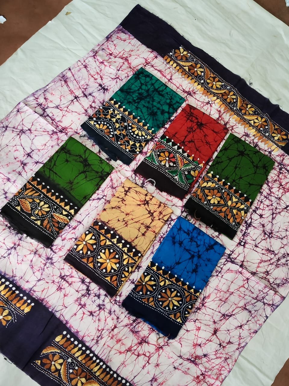 WhatsApp Image 2025-10-17 at 23.31.05_4e86e6f1 Pure 100% Cotton Kantha Stitch Hand Batik Blouse Material – Combo - Image 5